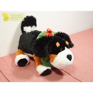 Gigglescape 14" Plush Dog with Wreath Stuffed Animal